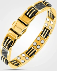 carbon-fiber-magnetic-bracelet-for-men-coreva-cfmb-fm-01-gold-black-2