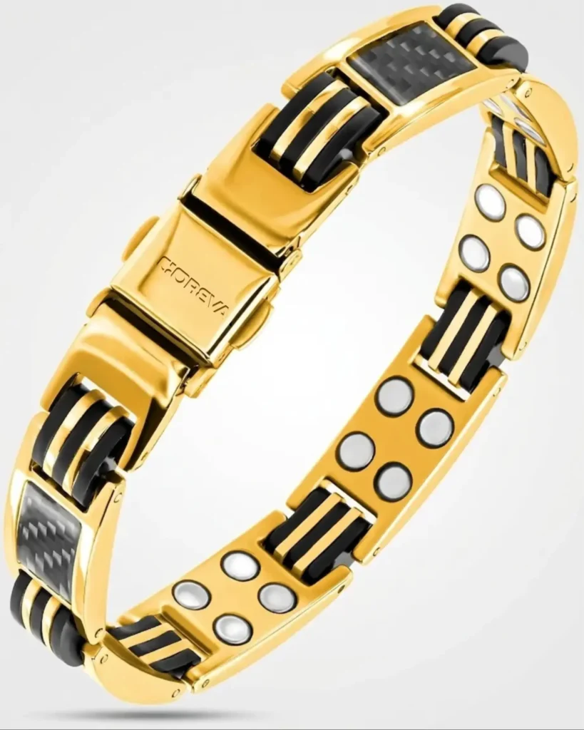 carbon-fiber-magnetic-bracelet-for-men-coreva-cfmb-fm-01-gold-black-2